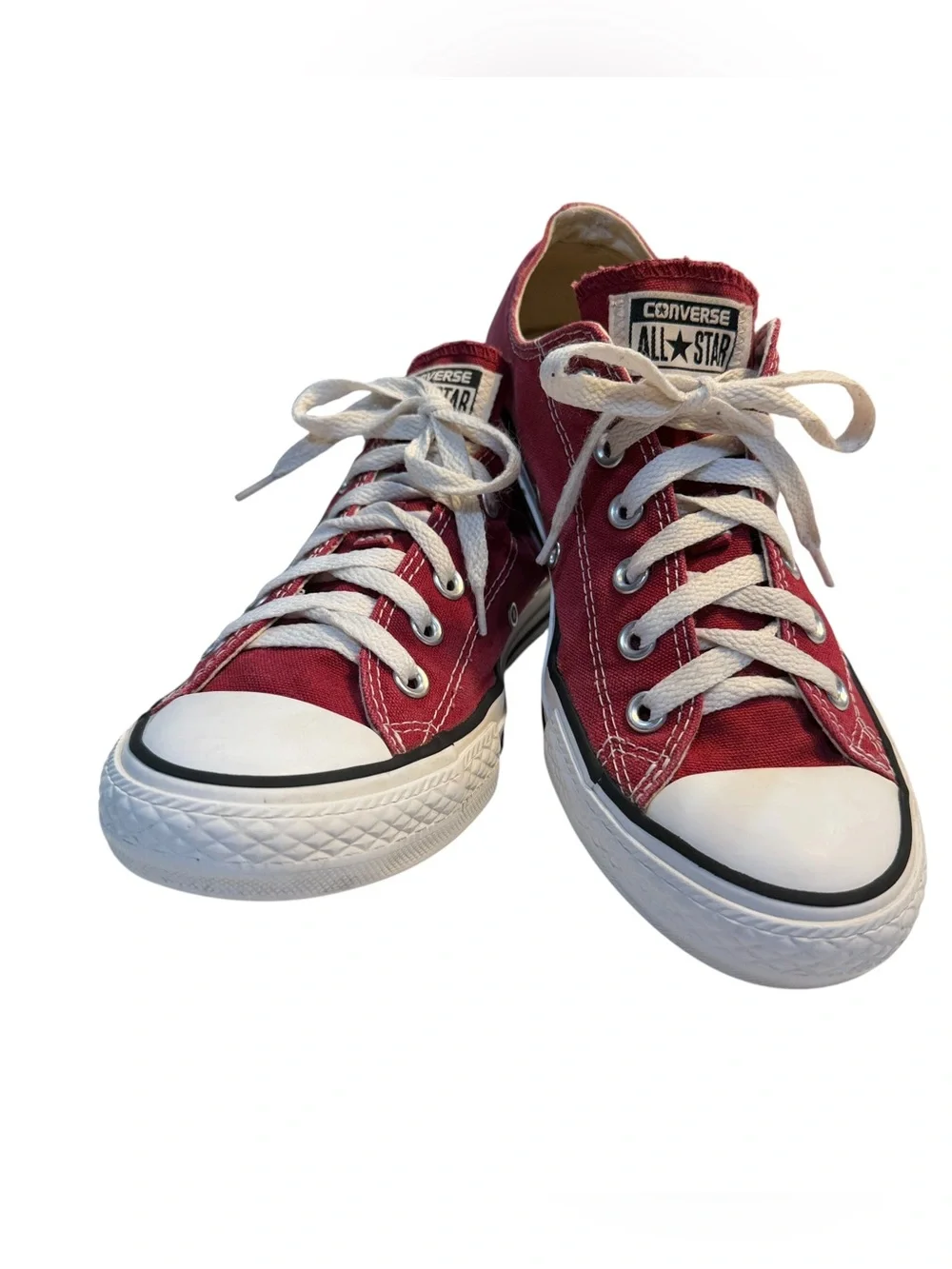 Converse Chuck Taylor Red Low Top Sneakers Women 9 Men 7 Americana Classic - Picture 2 of 11